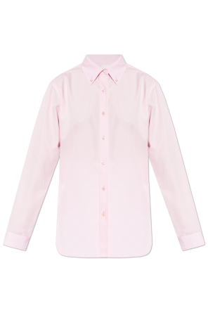 Tシャツ・カットソー Victoria Beckham BLOUSE WITH KNOTTED COLLAR Knitted Polo Neck Bib In Black-Red – Victoria Beckham Inc